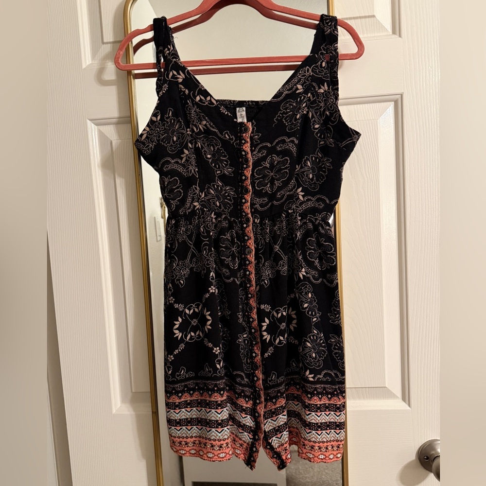American Rag Black and Pink Floral Mini Dress